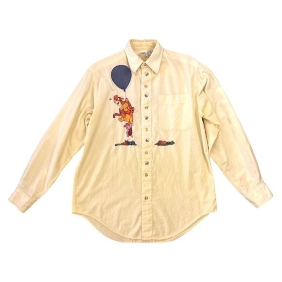 Disney Store Winnie The Pooh Women's Embroidered Button-Up Shirt X-Large Cotton - Picture 1 of 9